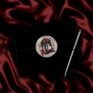 Boudoir Scarf Canopy Old Antique Poster Bed Classic Round Sticker