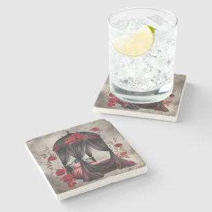 Boudoir Scarf Canopy Old Antique Poster Bed Stone Coaster