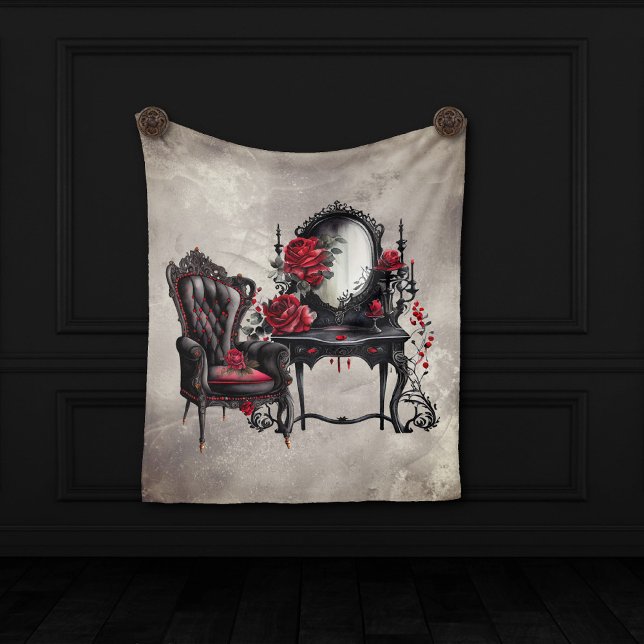 Boudoir | Vanity Mirror and Victorian Parlor Chair Fleece Blanket (Creator Uploaded)