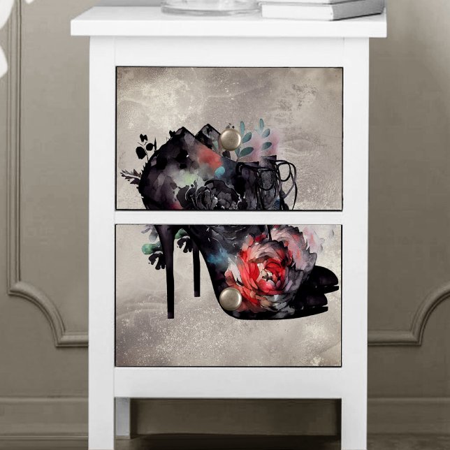 Boudoir | Victorian Old Red Roses High Heel Boots Tissue Paper (Creator Uploaded)