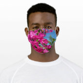 Bougainvillea and Palm Tree Tropical Nature Scene Adult Cloth Face Mask (Worn)