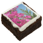 Bougainvillea and Palm Tree Tropical Nature Scene Brownie