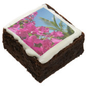Bougainvillea and Palm Tree Tropical Nature Scene Brownie (Angled)