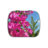 Bougainvillea and Palm Tree Tropical Nature Scene Candy Tin (Top)