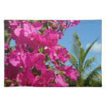Bougainvillea and Palm Tree Tropical Nature Scene Cloth Placemat