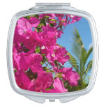 Bougainvillea and Palm Tree Tropical Nature Scene Compact Mirror