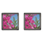 Bougainvillea and Palm Tree Tropical Nature Scene Cufflinks