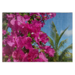 Bougainvillea and Palm Tree Tropical Nature Scene Cutting Board