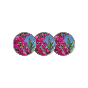 Bougainvillea and Palm Tree Tropical Nature Scene Golf Ball Marker