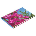 Bougainvillea and Palm Tree Tropical Nature Scene Guest Book