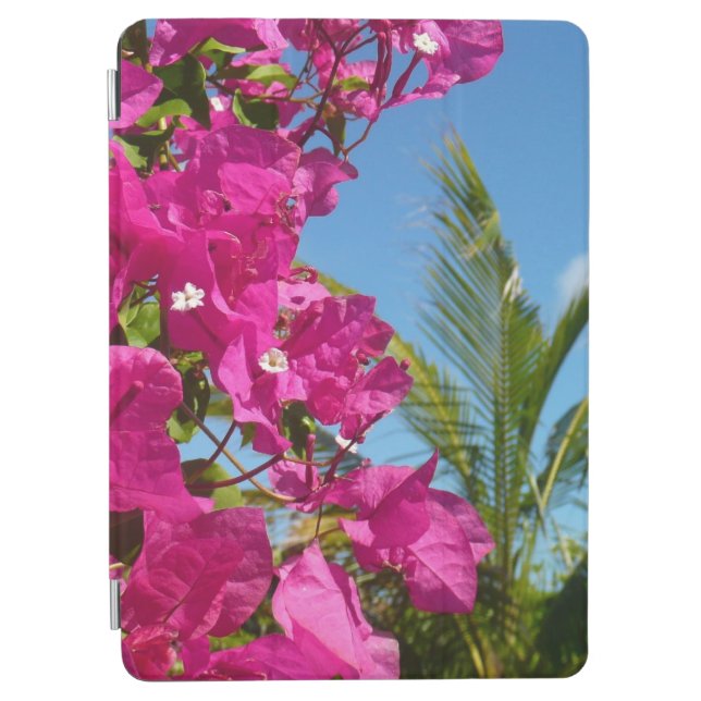 Bougainvillea and Palm Tree Tropical Nature Scene iPad Air Cover (Front)