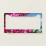 Bougainvillea and Palm Tree Tropical Nature Scene License Plate Frame