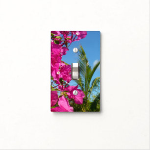 Bougainvillea and Palm Tree Tropical Nature Scene Light Switch Cover