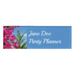 Bougainvillea and Palm Tree Tropical Nature Scene Name Tag