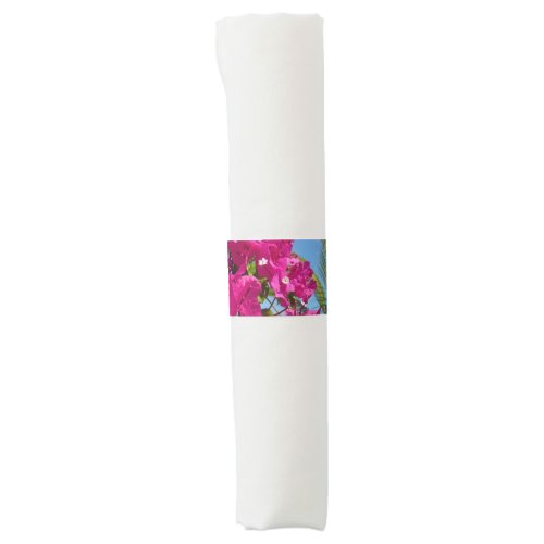 Bougainvillea and Palm Tree Tropical Nature Scene Napkin Bands