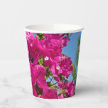 Bougainvillea and Palm Tree Tropical Nature Scene Paper Cups