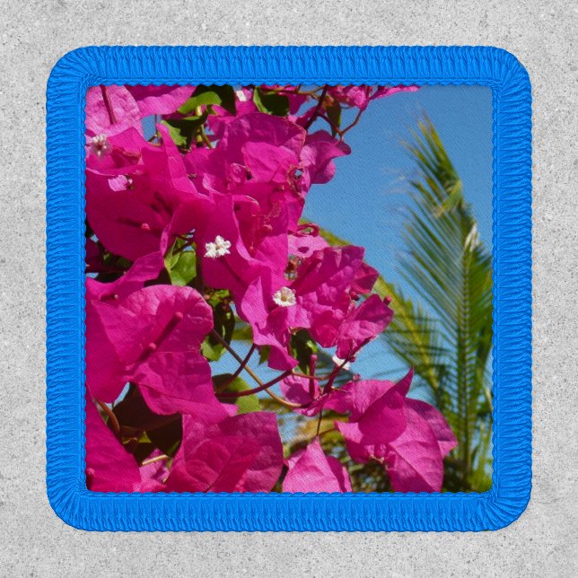 Bougainvillea and Palm Tree Tropical Nature Scene Patch (Front)