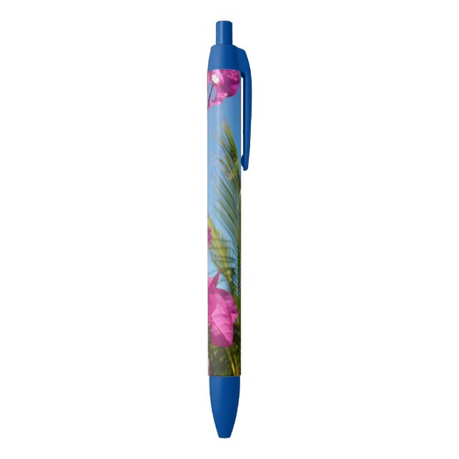 Bougainvillea and Palm Tree Tropical Nature Scene Pen (Bottom (Vertical))