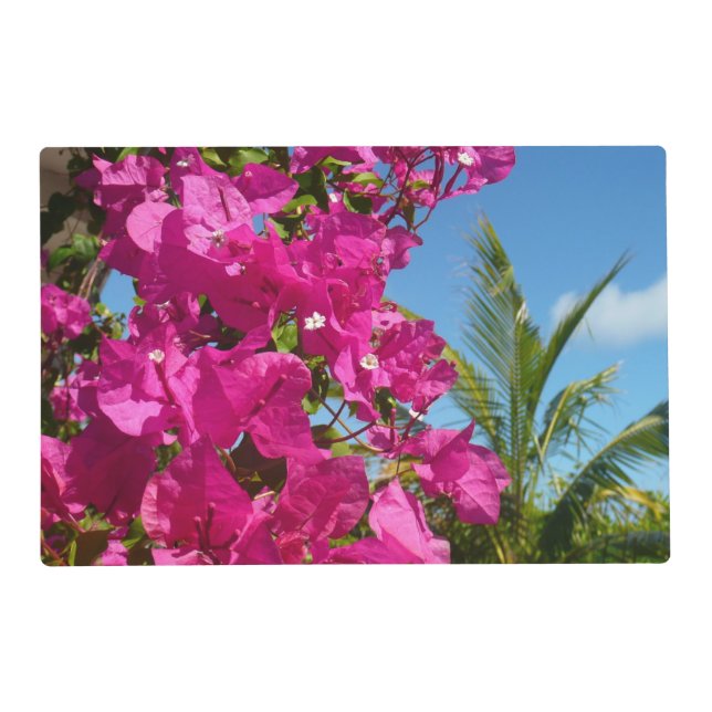 Bougainvillea and Palm Tree Tropical Nature Scene Placemat (Front)
