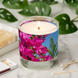 Bougainvillea and Palm Tree Tropical Nature Scene Scented Candle