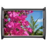 Bougainvillea and Palm Tree Tropical Nature Scene Serving Tray