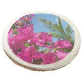 Bougainvillea and Palm Tree Tropical Nature Scene Sugar Cookie (Angled)
