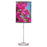 Bougainvillea and Palm Tree Tropical Nature Scene Table Lamp