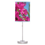 Bougainvillea and Palm Tree Tropical Nature Scene Table Lamp