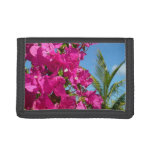 Bougainvillea and Palm Tree Tropical Nature Scene Tri-fold Wallet