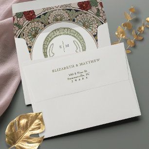 Bougainvillea Art Nouveau Vintage Mucha Envelope