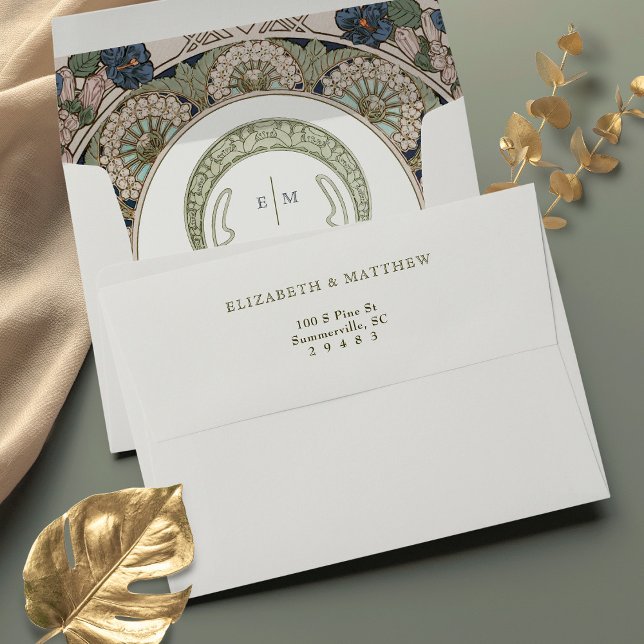 Bougainvillea Art Nouveau Vintage Mucha Envelope (Creator Uploaded)