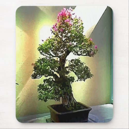 Bougainvillea Bonsai Tree Mouse Pad