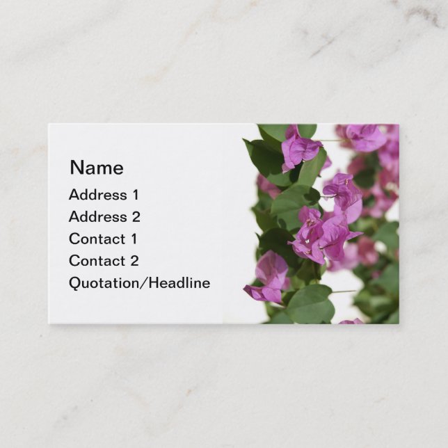 Bougainvillea  Business Card Templates (Front)