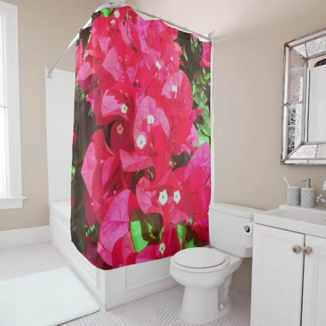 Bougainvillea Cascade Shower Curtain (In Situ)