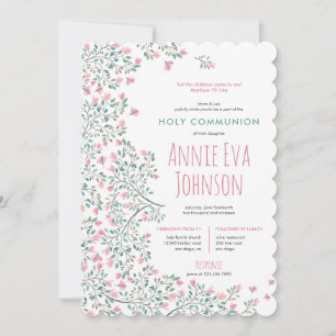 Bougainvillea First Holy Communion Invitation