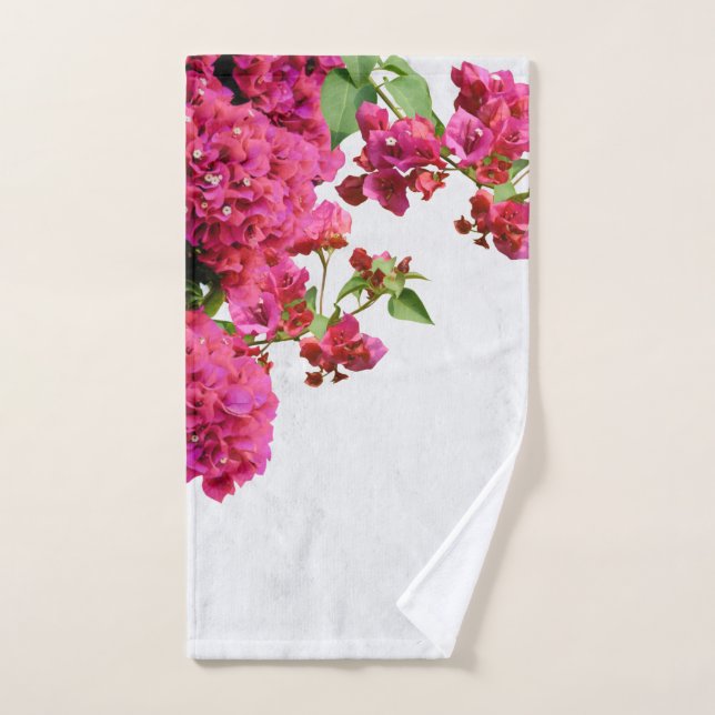 Bougainvillea Floral Mediterranean Greek Island Bath Towel Set (Hand Towel)