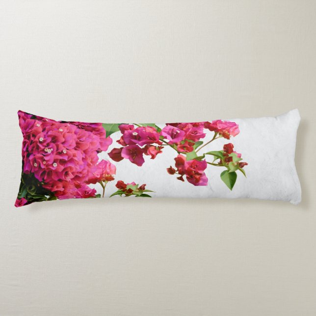 Bougainvillea Floral Mediterranean Greek Island  Body Pillow (Front)