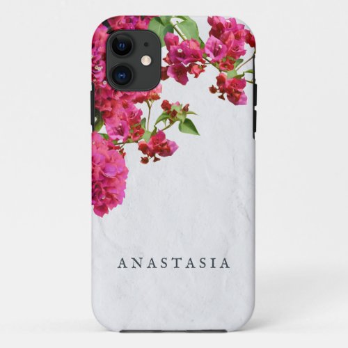 Bougainvillea Floral Mediterranean Greek Island  iPhone 11 Case