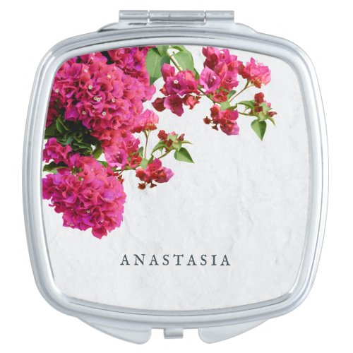 Bougainvillea Floral Mediterranean Greek Island    Compact Mirror