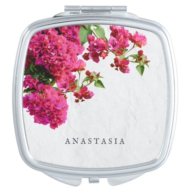 Bougainvillea Floral Mediterranean Greek Island    Compact Mirror (Front)