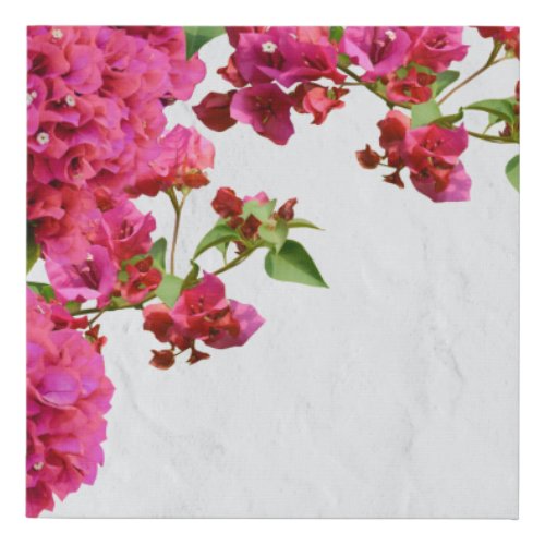 Bougainvillea Floral Mediterranean Greek Island    Faux Canvas Print