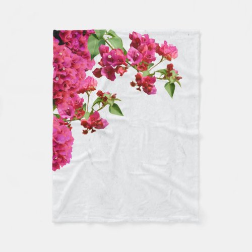 Bougainvillea Floral Mediterranean Greek Island Fleece Blanket