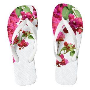 Bougainvillea Floral Mediterranean Greek Island Flip Flops