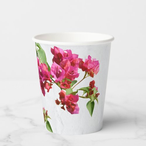 Bougainvillea Floral Mediterranean Greek Island  Paper Cups