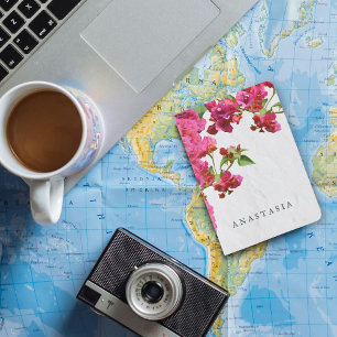Bougainvillea Floral Mediterranean Greek Island    Passport Holder
