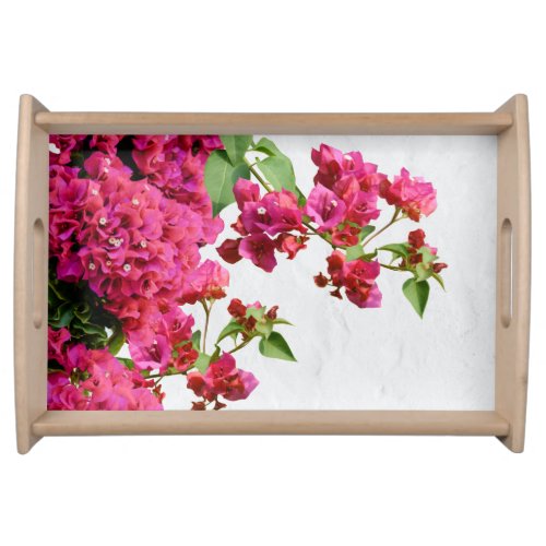 Bougainvillea Floral Mediterranean Greek Island   Serving Tray