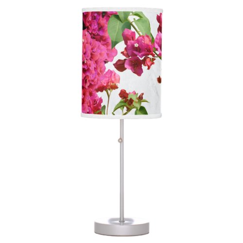 Bougainvillea Floral Mediterranean Greek Island Table Lamp