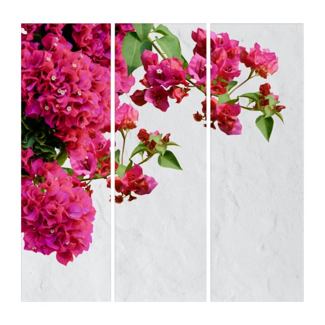 Bougainvillea Floral Mediterranean Greek Island   Triptych (Front)