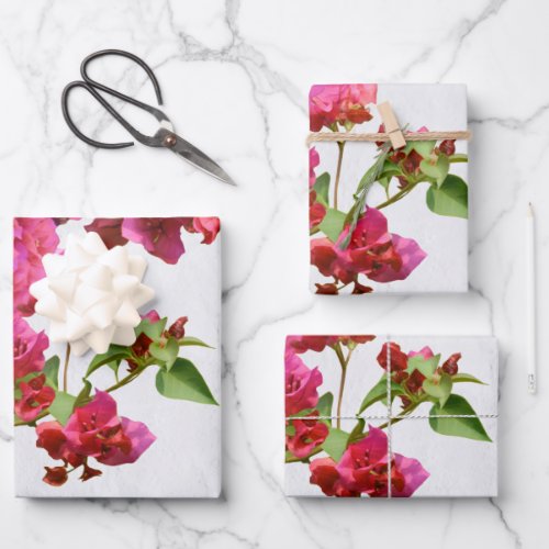 Bougainvillea Floral Mediterranean Greek Island  Wrapping Paper Sheets