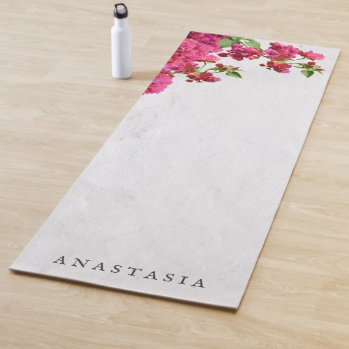 Bougainvillea Floral Mediterranean Greek Island  Yoga Mat